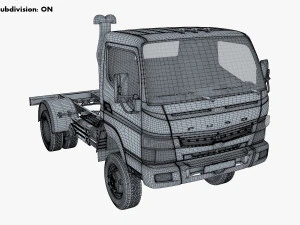 mitsubishi fuso canter 4x4 chassis truck 3D Model