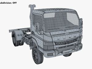 mitsubishi fuso canter 4x4 chassis truck 3D Model