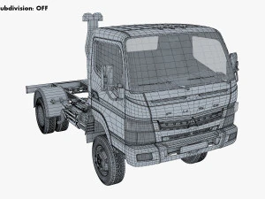 mitsubishi fuso canter 4x4 chassis truck 3D Model