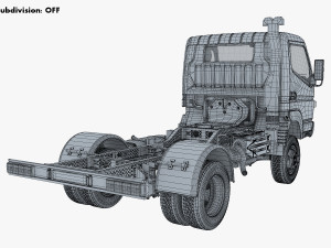 mitsubishi fuso canter 4x4 chassis truck 3D Model
