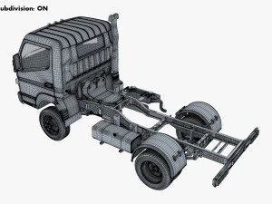 mitsubishi fuso canter 4x4 chassis truck 3D Model