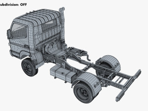 mitsubishi fuso canter 4x4 chassis truck 3D Model