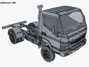 mitsubishi fuso canter 4x4 chassis truck 3D Model