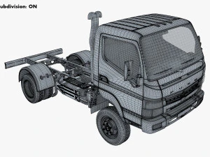 mitsubishi fuso canter 4x4 chassis truck 3D Model