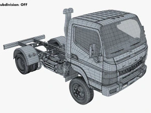 mitsubishi fuso canter 4x4 chassis truck 3D Model