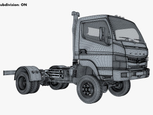mitsubishi fuso canter 4x4 chassis truck 3D Model
