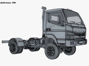 mitsubishi fuso canter 4x4 chassis truck 3D Model