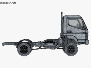 mitsubishi fuso canter 4x4 chassis truck 3D Model