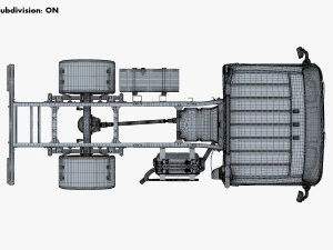mitsubishi fuso canter 4x4 chassis truck 3D Model