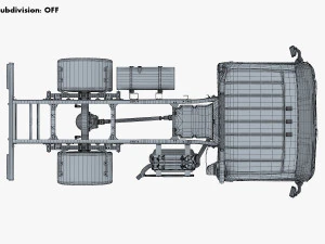 mitsubishi fuso canter 4x4 chassis truck 3D Model