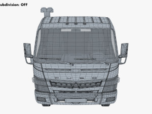 mitsubishi fuso canter 4x4 chassis truck 3D Model