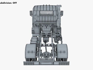 mitsubishi fuso canter 4x4 chassis truck 3D Model