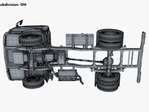 mitsubishi fuso canter 4x4 chassis truck 3D Model
