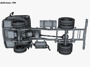 mitsubishi fuso canter 4x4 chassis truck 3D Model
