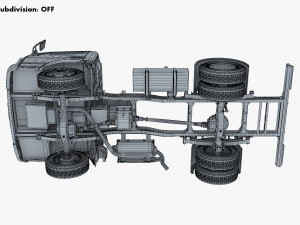 mitsubishi fuso canter 4x4 chassis truck 3D Model