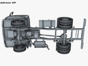 mitsubishi fuso canter 4x4 chassis truck 3D Model