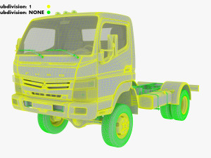 mitsubishi fuso canter 4x4 chassis truck 3D Model