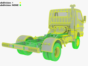mitsubishi fuso canter 4x4 chassis truck 3D Model