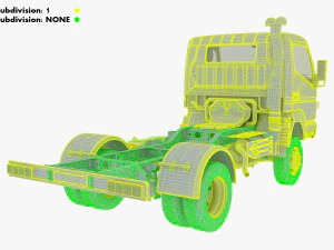 mitsubishi fuso canter 4x4 chassis truck 3D Model