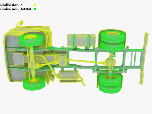 mitsubishi fuso canter 4x4 chassis truck 3D Model