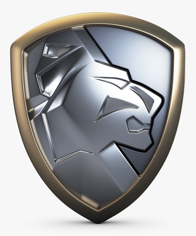 lion shield insignia v 1 3D Model .c4d .max .obj .3ds .fbx .stl .blend 