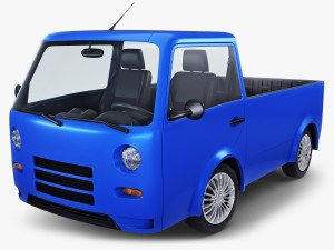 kei truck concept retro style blue 3D Model