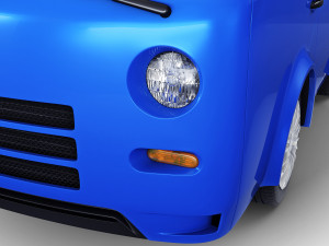 kei truck concept retro style blue 3D Model