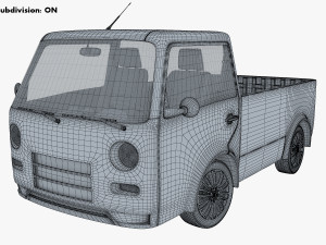 kei truck concept retro style blue 3D Model