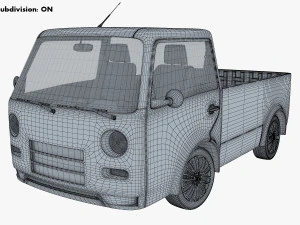 kei truck concept retro style blue 3D Model