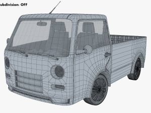 kei truck concept retro style blue 3D Model