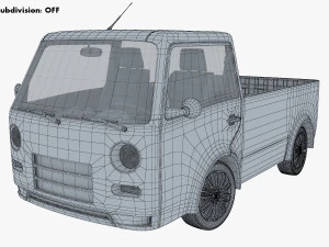 kei truck concept retro style blue 3D Model