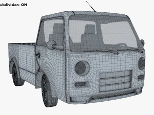 kei truck concept retro style blue 3D Model