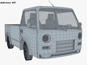 kei truck concept retro style blue 3D Model