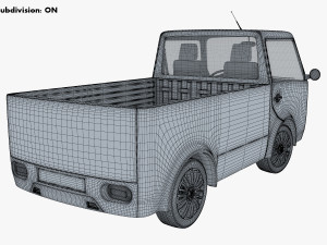 kei truck concept retro style blue 3D Model