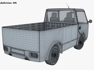 kei truck concept retro style blue 3D Model