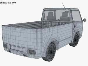 kei truck concept retro style blue 3D Model