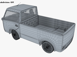kei truck concept retro style blue 3D Model