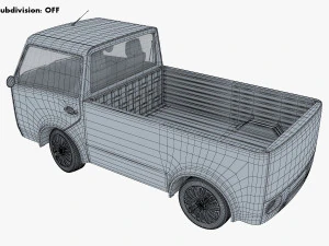 kei truck concept retro style blue 3D Model