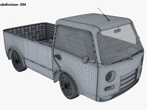 kei truck concept retro style blue 3D Model