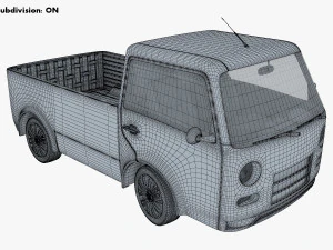 kei truck concept retro style blue 3D Model