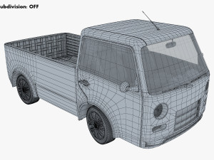 kei truck concept retro style blue 3D Model