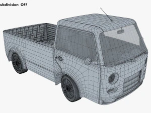 kei truck concept retro style blue 3D Model