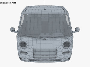 kei truck concept retro style blue 3D Model