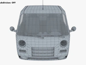 kei truck concept retro style blue 3D Model