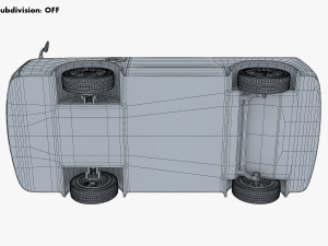 kei truck concept retro style blue 3D Model