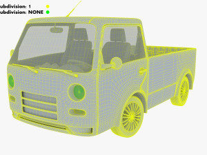 kei truck concept retro style blue 3D Model
