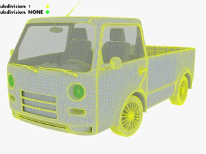 kei truck concept retro style blue 3D Model