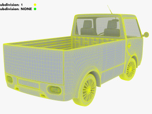 kei truck concept retro style blue 3D Model