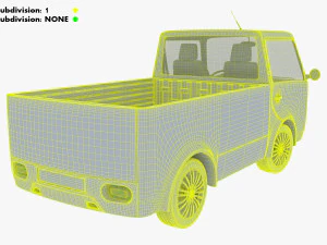 kei truck concept retro style blue 3D Model