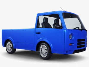 kei truck concept retro style blue 3D Model